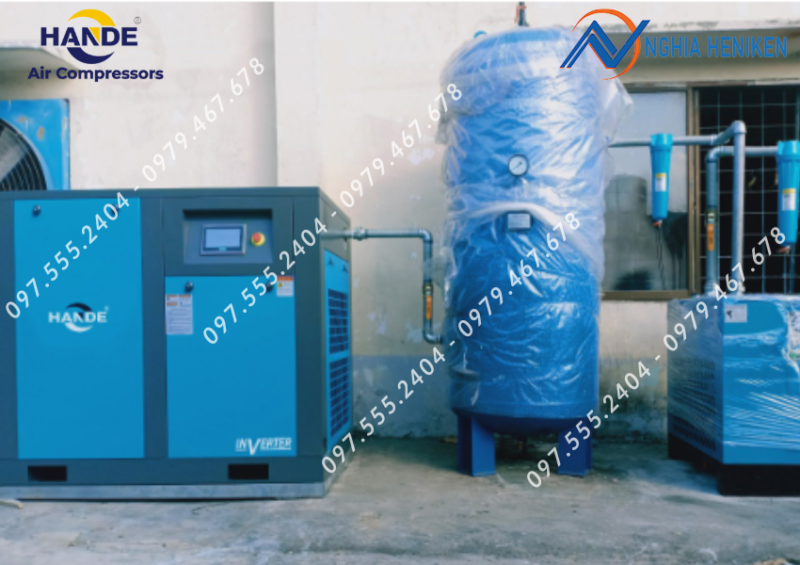 Bộ sản phẩm hoàn chỉnh khi kết hợp cùng bình tích khí và máy sấy khí